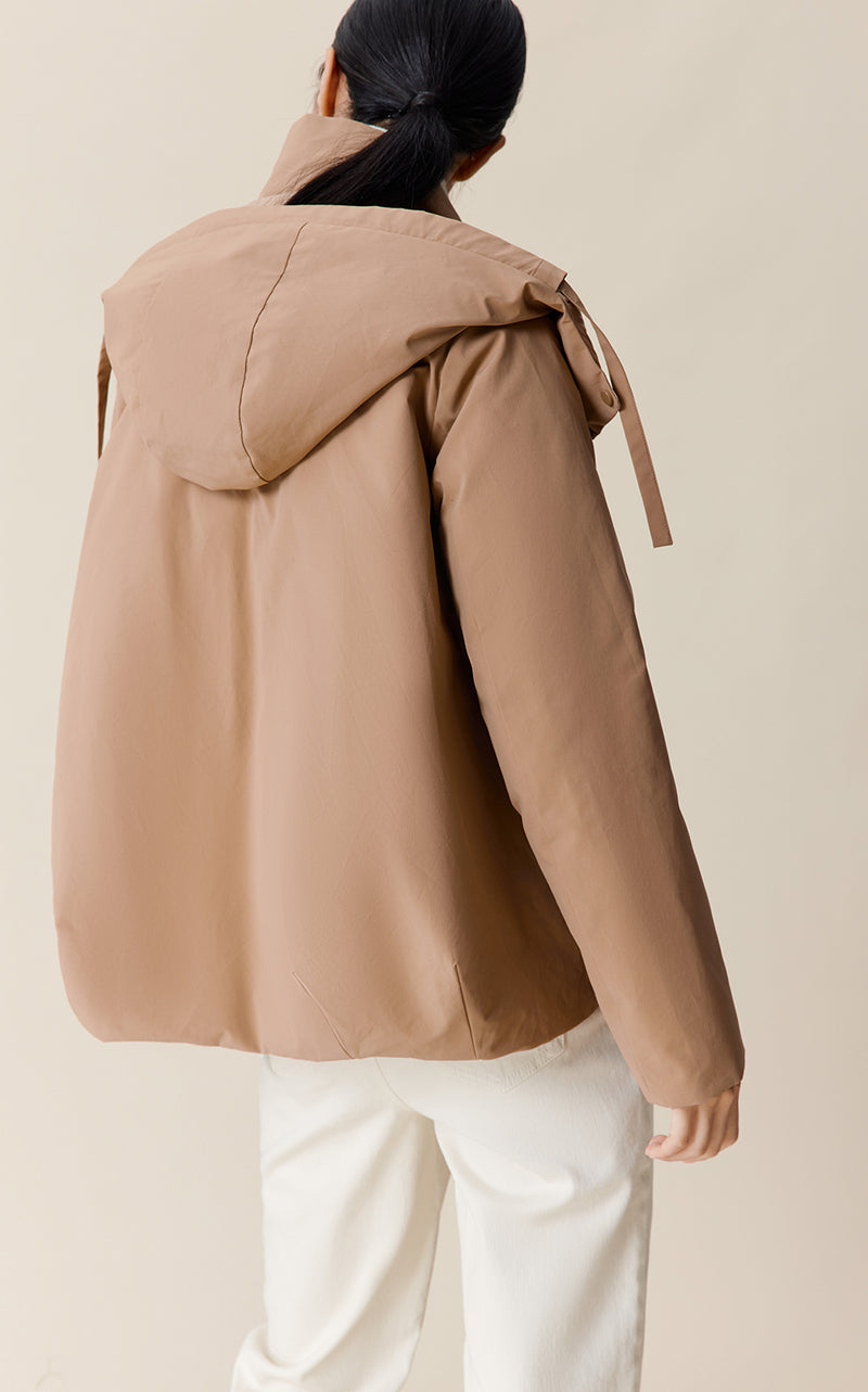 Hoodie A-Line Down Jacket