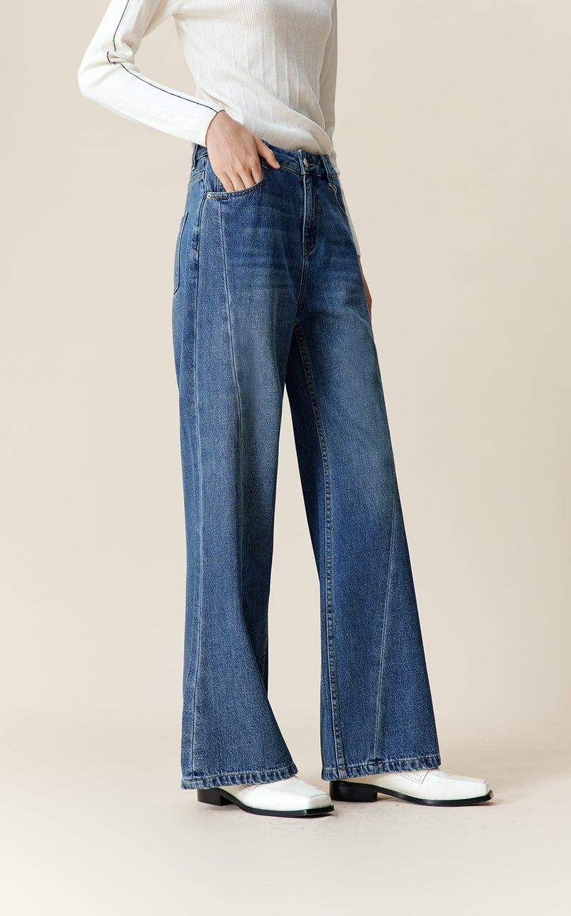 Wide Leg Wash Out Jeans