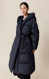 Belted Hoodie Long Down Coat