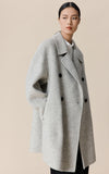 Double Breasted Wool Silk Blend Coat