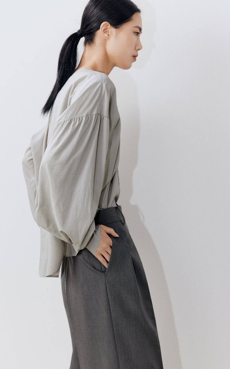 Split Neck Fashion Blouse
