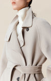 Mock Neck Side Button Long Wool Coat