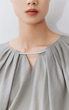 Split Neck Fashion Blouse