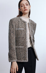 Sequin Trim Tweed Jacket