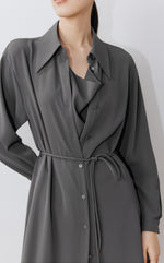 Drape Neck Shirt Dress