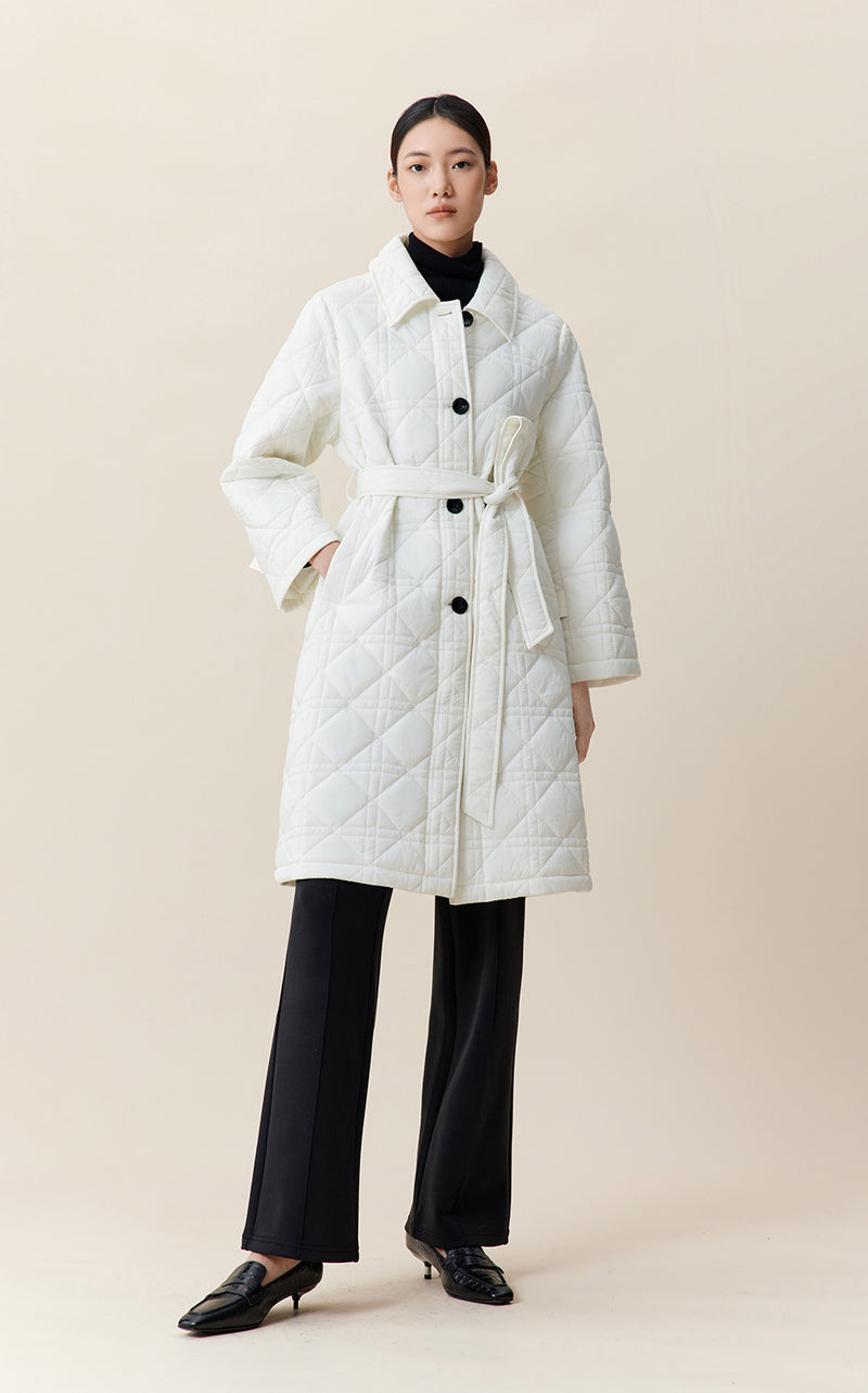 Belt Quilted long Coats