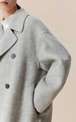 Double Breasted Wool Silk Blend Coat