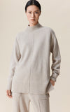 Mock Neck Center Seam Sweater