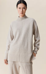 Mock Neck Center Seam Sweater