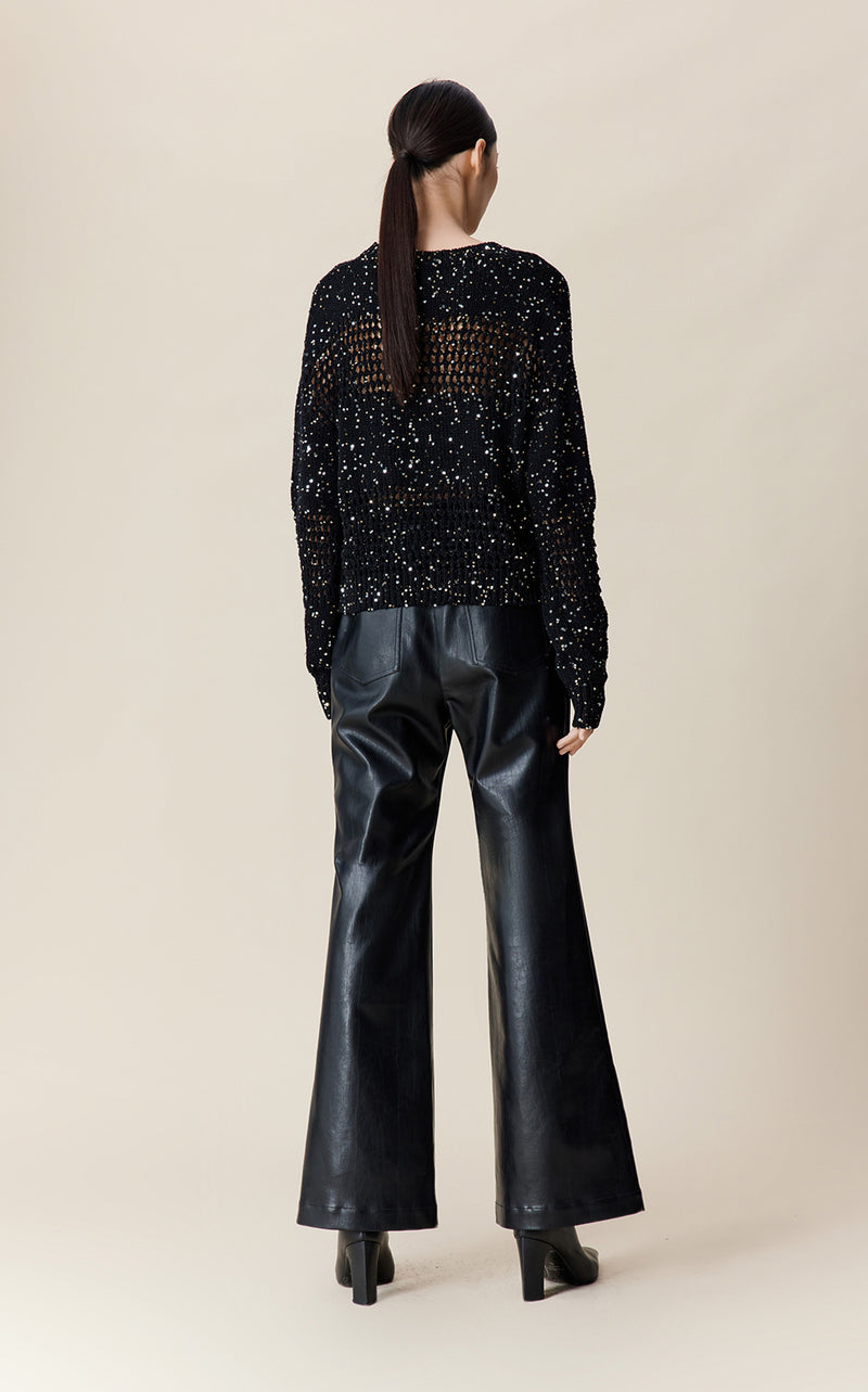 Shiny Pointelle Sweater
