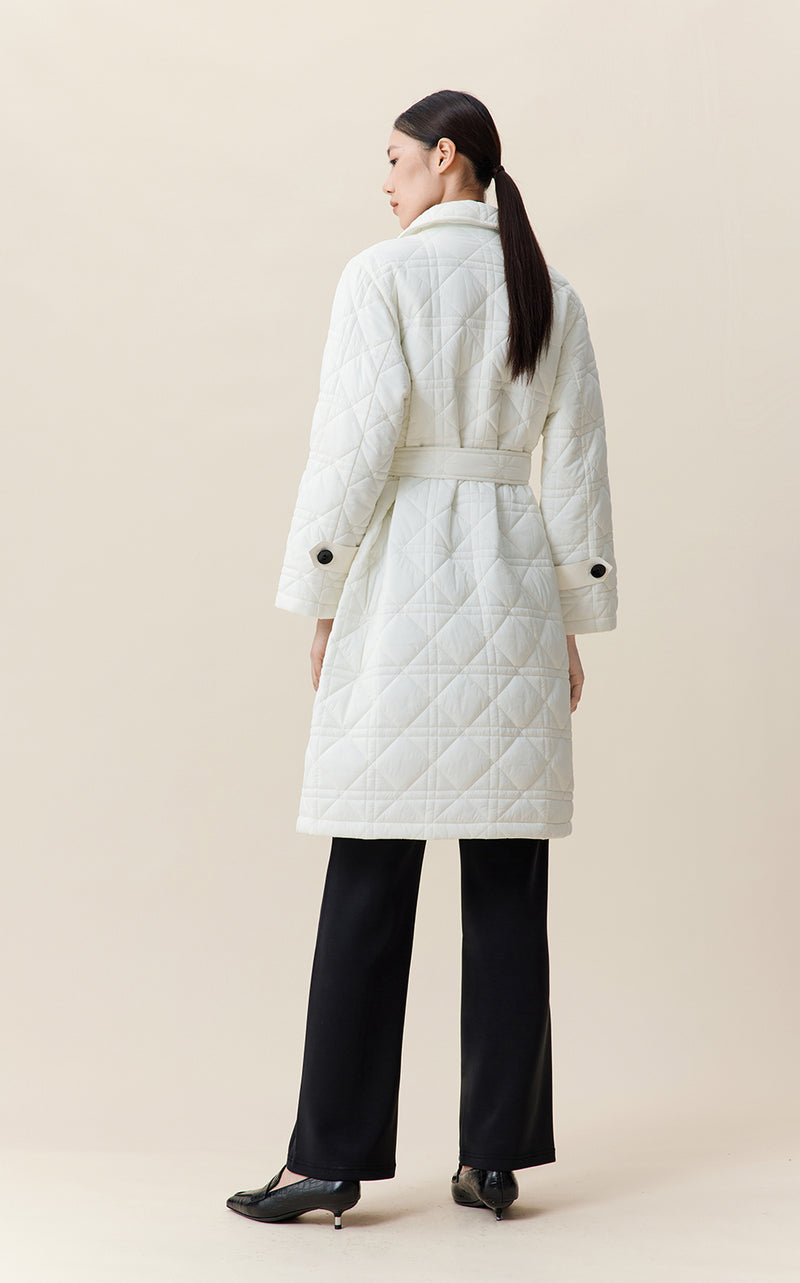 Belt Quilted long Coats