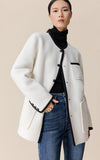Contrast Tipping Wool Coat