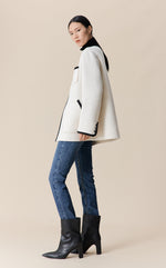 Contrast Tipping Wool Coat