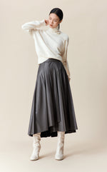 Vegan Leather Pleat Skirt